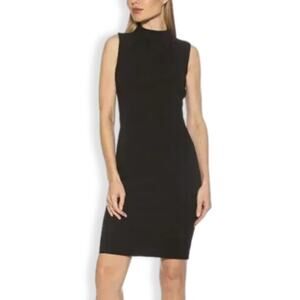 Alexia Admor Mia Mini Dress Mock Neck Bodycon Sleeveless Black Women's US M NWOT